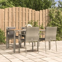 Garden Dining Set with Cushions Poly Rattan