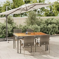 Garden Dining Set with Cushions Poly Rattan