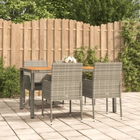 Garden Dining Set with Cushions Poly Rattan