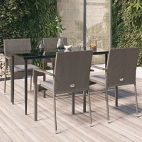 Garden Dining Set with Cushions Poly Rattan