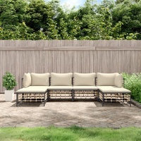 Garden Lounge Set with Cushions Anthracite Poly Rattan