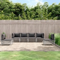 Garden Lounge Set with Cushions Steel
