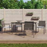 Garden Dining Set with Cushions Poly Rattan and Steel