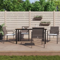 Garden Dining Set with Cushions Poly Rattan and Steel
