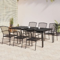 Garden Dining Set Anthracite Steel