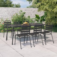 Garden Dining Set Anthracite Steel
