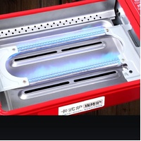 Portable Gas Stove Burner Butane BBQ Camping Gas Cooker With Non Stick Plate Black with Fish Pan and Lid