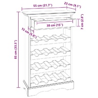 Wine Rack Solid Mahogany Wood 55x23x85 cm