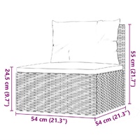 5 Piece Garden Lounge Set with Cushions Grey Poly Rattan