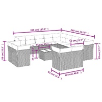 14 Piece Garden Sofa Set with Cushions Black Poly Rattan