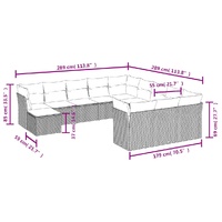 12 Piece Garden Sofa Set with Cushions Black Poly Rattan