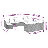 12 Piece Garden Sofa Set with Cushions Grey Poly Rattan