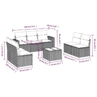 8 Piece Garden Sofa Set with Cushions Grey Poly Rattan
