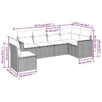 6 Piece Garden Sofa Set with Cushions Black Poly Rattan