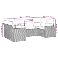 6 Piece Garden Sofa Set with Cushions Black Poly Rattan