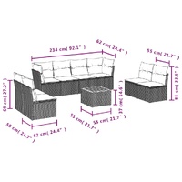 9 Piece Garden Sofa Set with Cushions Black Poly Rattan