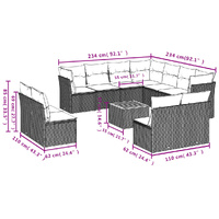 12 Piece Garden Sofa Set with Cushions Black Poly Rattan