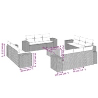 13 Piece Garden Sofa Set with Cushions Beige Poly Rattan