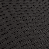 7 Piece Garden Sofa Set with Cushions Black Poly Rattan