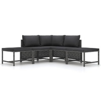 Sectional Sofa with Cushions Poly Rattan