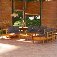 Garden Lounge Set with Cushions Acacia Wood