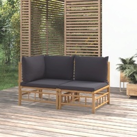 Garden Lounge Set with Cushions Bamboo