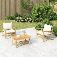 Garden Lounge Set with Cushions Bamboo