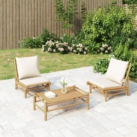 Garden Lounge Set with Cushions Bamboo
