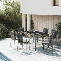 Garden Dining Set with Cushions Poly Rattan