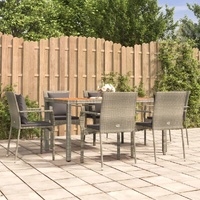 Garden Dining Set with Cushions Poly Rattan
