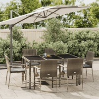 Garden Dining Set with Cushions Poly Rattan