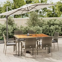 Garden Dining Set with Cushions Poly Rattan