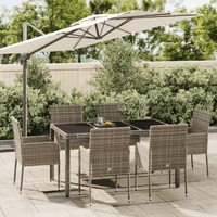Garden Dining Set with Cushions Poly Rattan