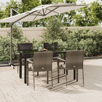 Garden Dining Set with Cushions Poly Rattan
