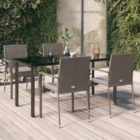 Garden Dining Set with Cushions Poly Rattan