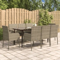 Garden Dining Set with Cushions Poly Rattan