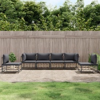 Garden Lounge Set with Cushions Anthracite Poly Rattan