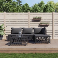 Garden Lounge Set with Cushions Steel
