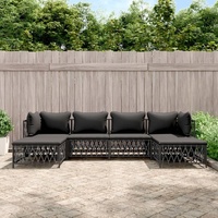 Garden Lounge Set with Cushions Steel