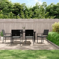 Garden Dining Set with Cushions Poly Rattan and Steel