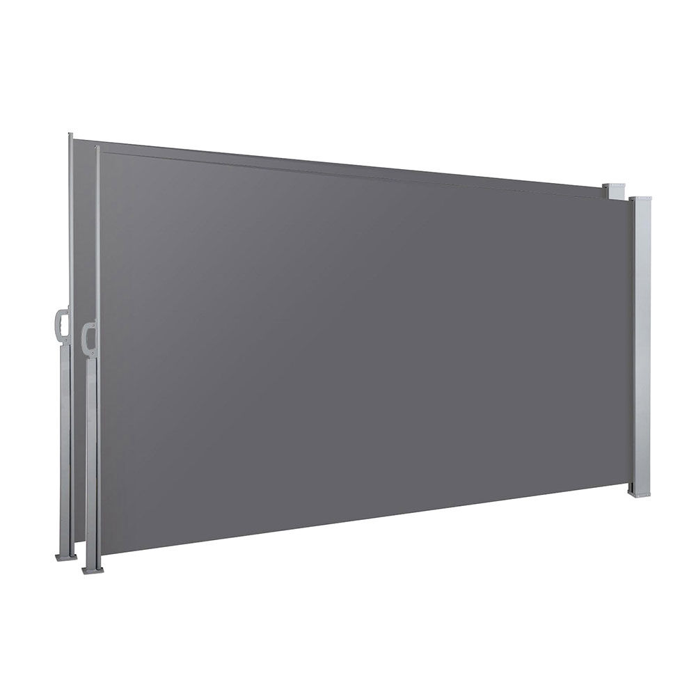 Set of 2 Side Awning Sun Shade Outdoor Blinds Retractable Screen 1.8X3M GR