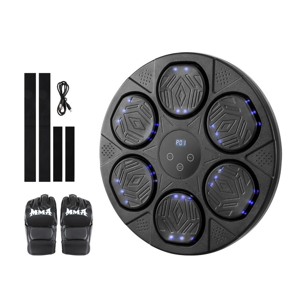Everfit Music Boxing Machine Bluetooth Wall-Mounted Punch Target with LED Display & Gloves