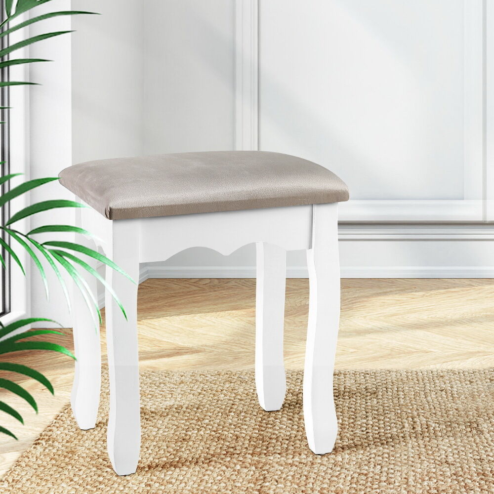 Dressing Table Stool Velvet Grey