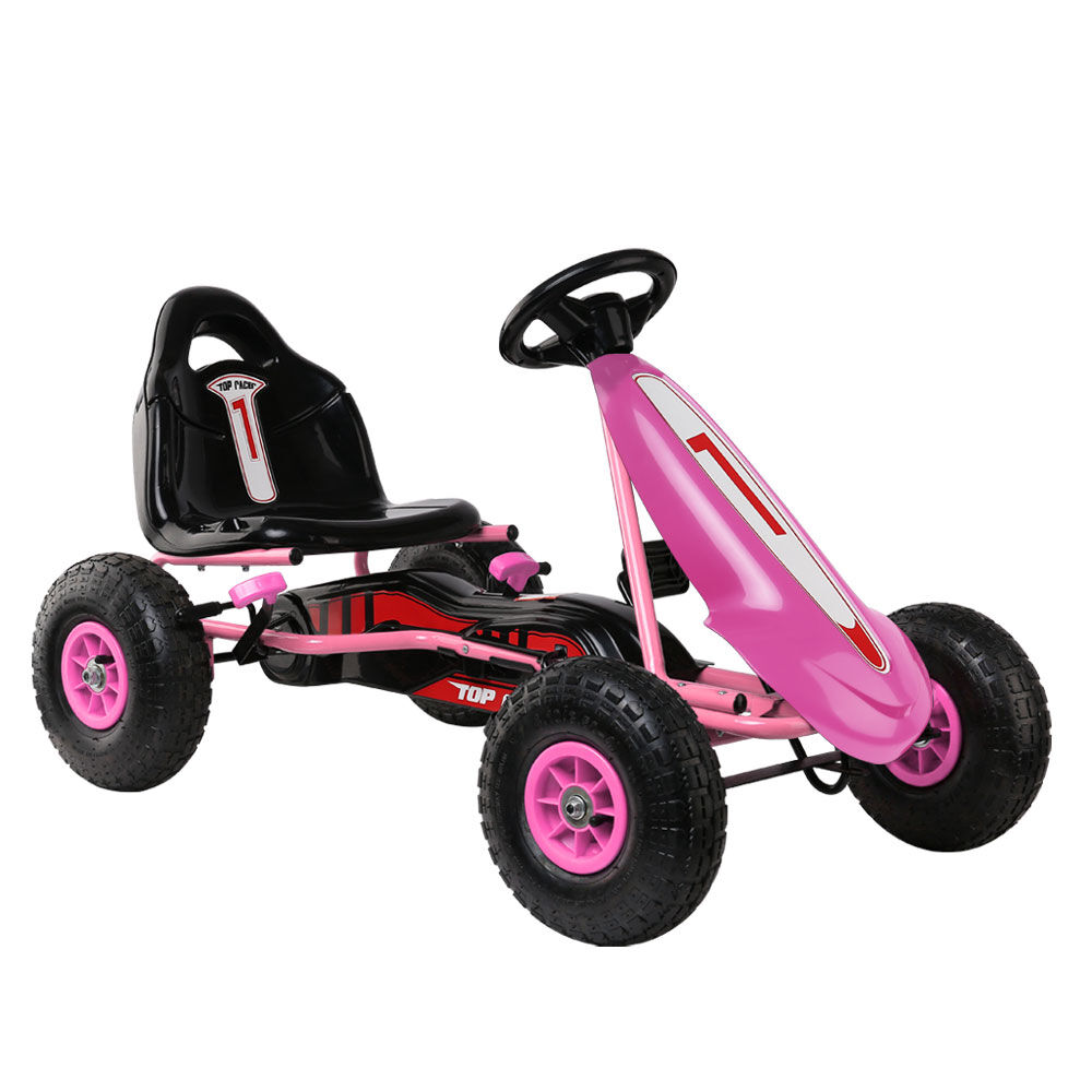 Kids Pedal Go Kart Ride On Toys Racing Car Adjustable Seat Pink