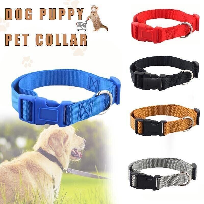 XS Size Dog Puppy Pet Collar Adjustable Nylon Toy Pink Blue Red Black