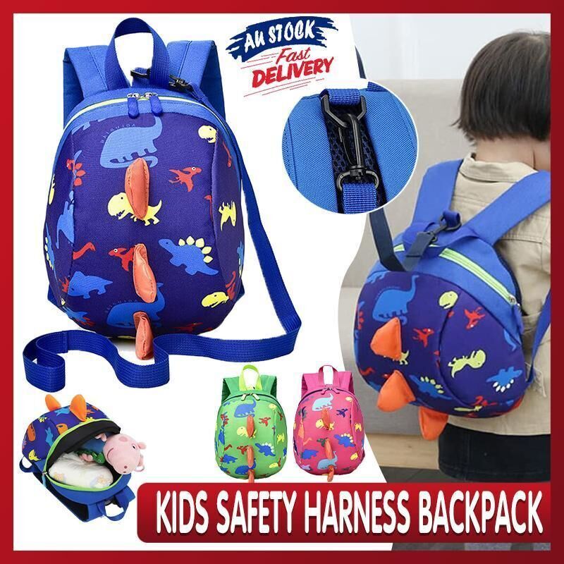 Kids Safety Harness Backpack Toddler Leash Dinosaur Bag Child Anti Lost