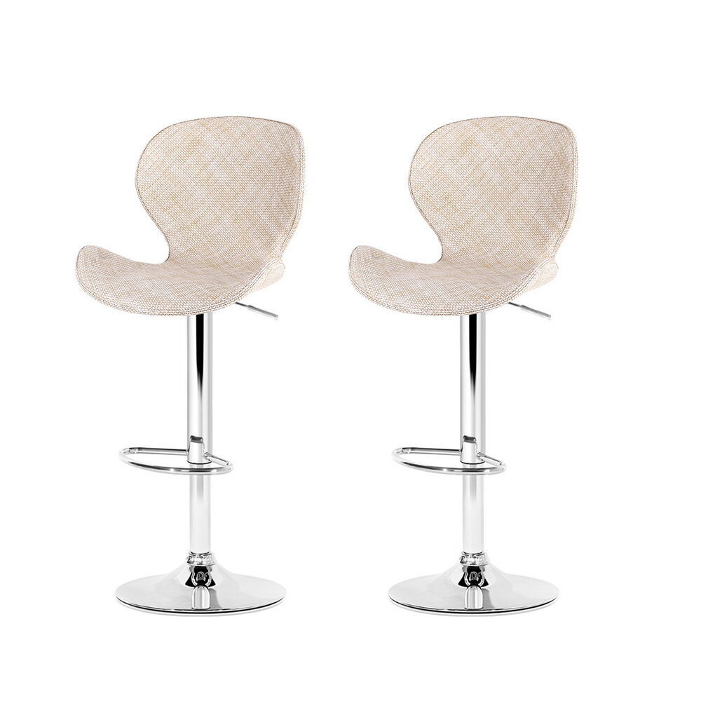 2x Bar Stools Kitchen Swivel Gas Lift Counter Chair Wing PE Rattan