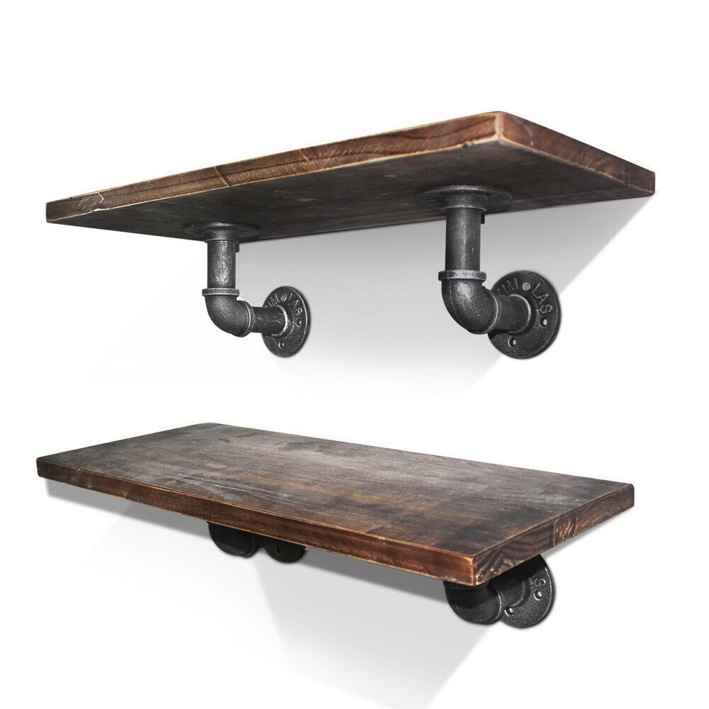 Floating DIY Pipe Shelf Metal Brackets