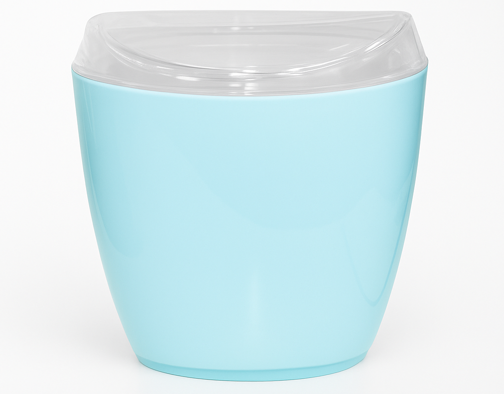 Oval Swing Top Waste Rubbish Bin Acrylic Lightweight Compact Bathroom Office