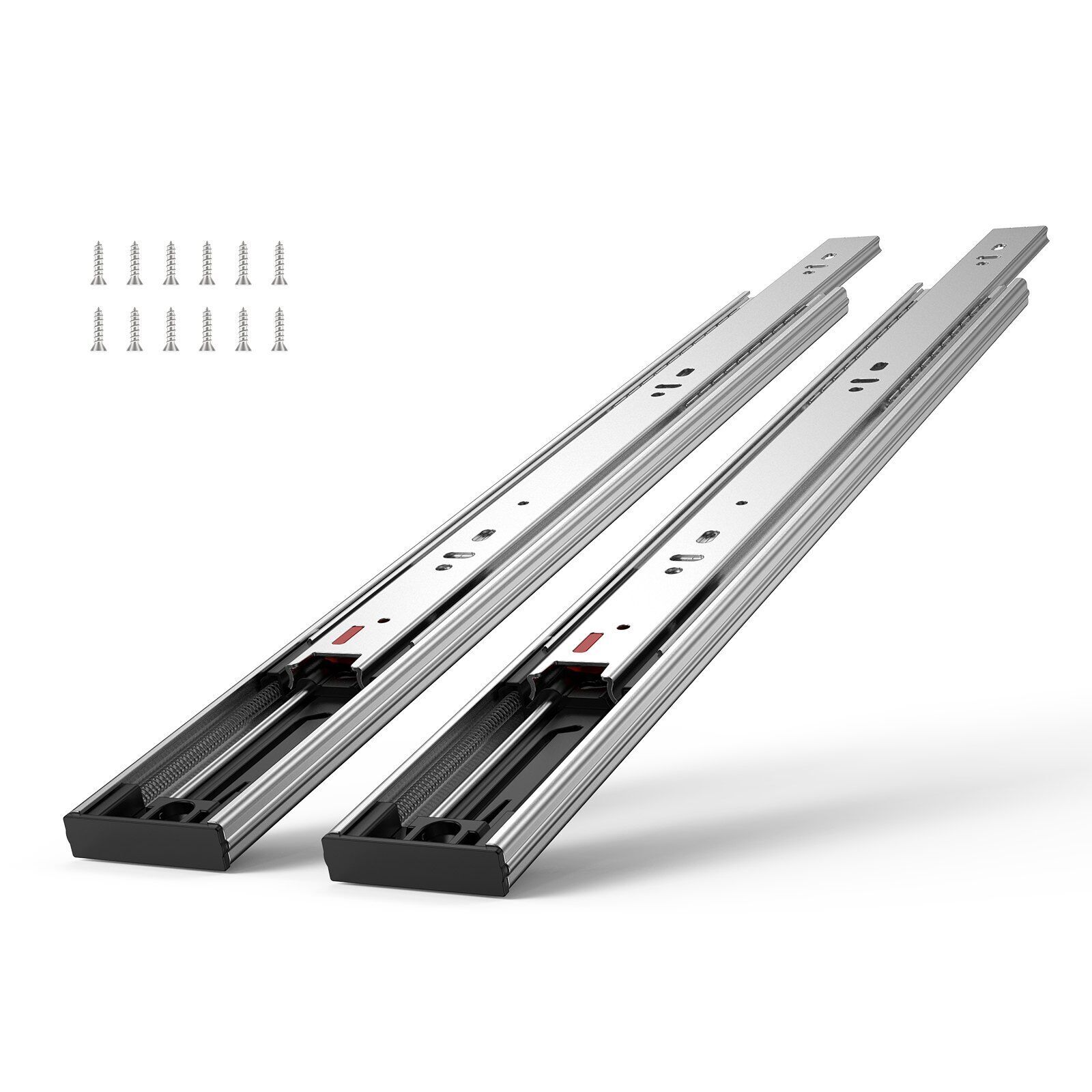 VEVOR 10 Pairs of Drawer Slides Side Mount Rails, Heavy Duty Full Extension Steel Track, Soft-Close Noiseless Guide Glides Cabinet Kitchen Run